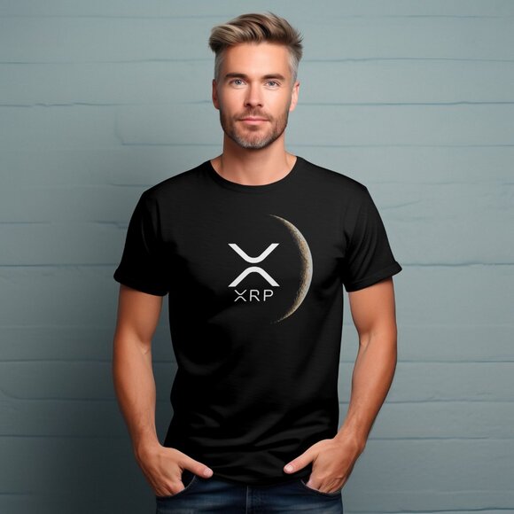 XRP Crypto Currency T-shirt Mens Multiple Sizes Black Cotton - Picture 2 of 3